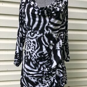 Elegant Zebra Print Women's Tunic